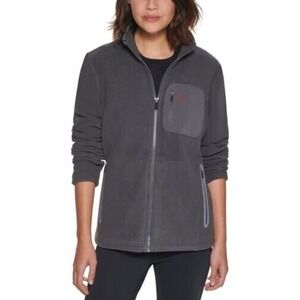 BASS OUTDOOR Women's Highline Trail Full Zip Fleece Jacket-Asphalt Gray - Medium